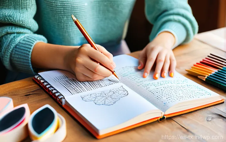 내면의 지혜를 위한 일기쓰기 방법 - **Prompt 1: Mental Clarity and Inner Peace through Journaling**
    A young adult, appearing to be i...